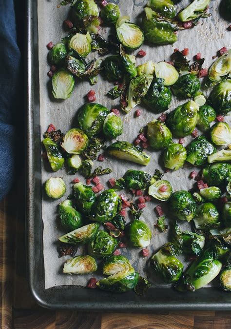 Meanwhile, place the brussels sprouts in the feed tube of a food processor fitted with the large slicing disk. Ina Garten's Balsamic Roasted Brussels Sprouts with Pancetta | The Clever Carrot