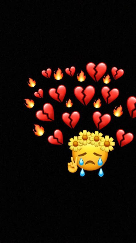 Broken Heart Emoji Wallpaper Broken Heart Emoji Dp Hd Png Download