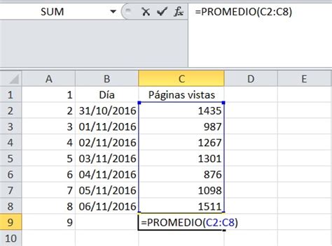 Calcular Media Excel Formula