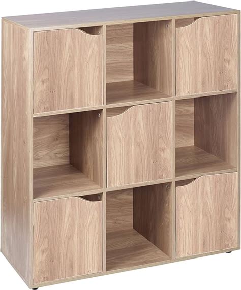 Urbn Living 9 Cube Oak Effect Modular Wooden Bookcase Shelving Display