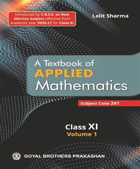 "CBSE Class 11 Applied Mathematics Book: A Textbook of Applied