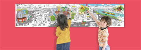 Coloriage géant panoramique gratuit à imprimer avec Bayard