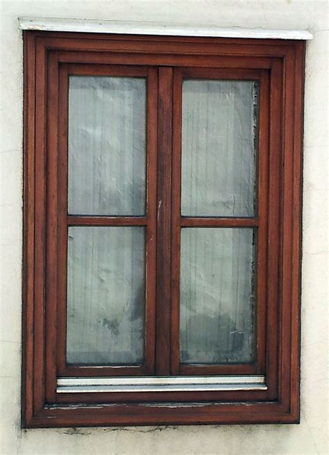 Classic 4 In 1 Window With Brown Wooden Frame Wooden Window Frames