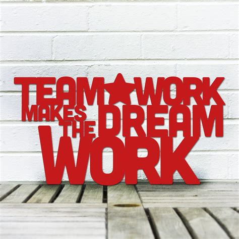 Teamwork Makes The Dream Work Mental Health Art Positive Mental Health Sign Quotes Wall