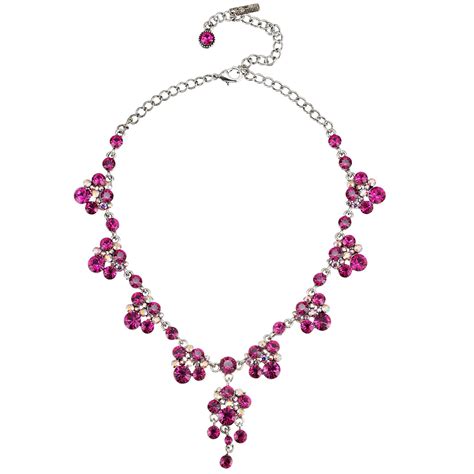 Swarovski Crystal Pink Crystal Necklace And Earrings Set Chandelier