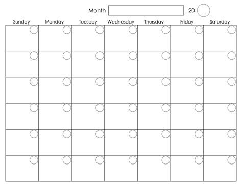 Month To Month Blank Calendars Calendar Template Printable