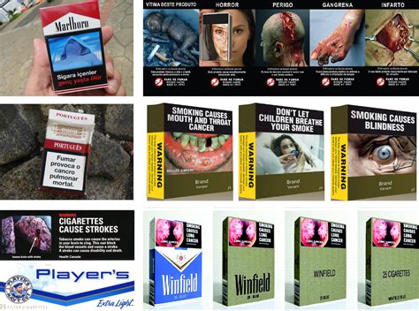 Cigarettes Brands Logos With Cancer