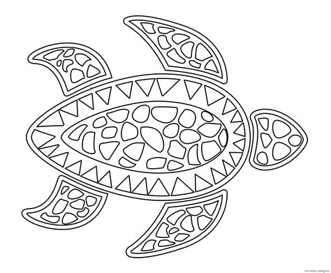 Polynesian Sea Turtle Line Art Illustrations