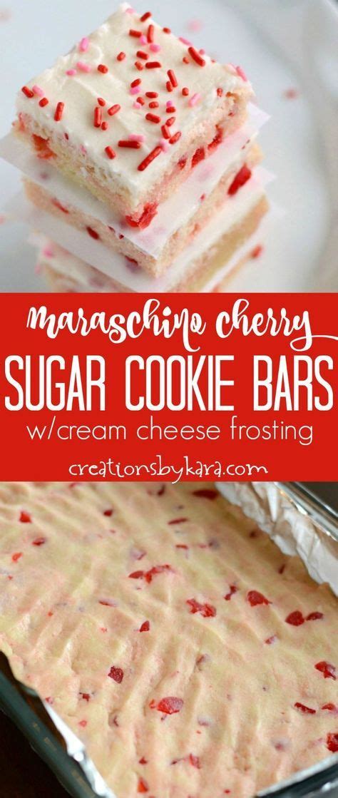 Maraschino Cherry Sugar Cookie Bars With Cream Cheese Frosting Simple