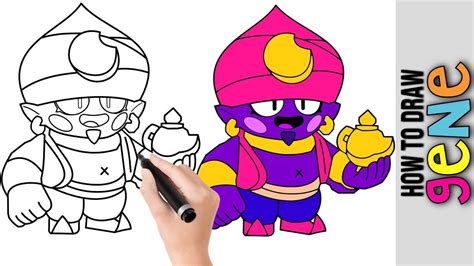 How To Draw Gene From Brawl Stars ★ Cute Easy Drawings ★ New Skins