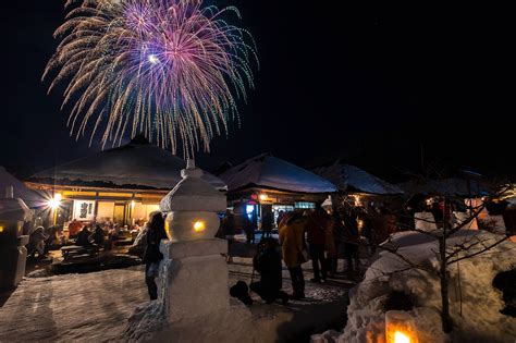 Snow Festival @ Ouchi Juku : เทศกาลหิมะของหมู่บ้านญี่ปุ่นโบราณ กับพลุ ...