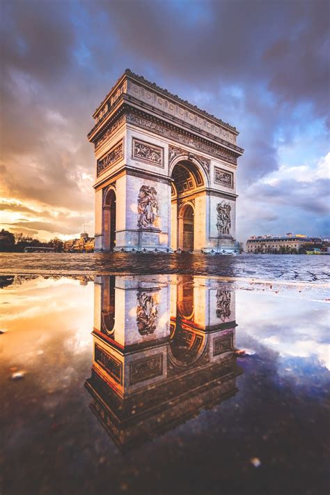 Souhailbog Sunset On Place De L Etoile After A Rain By Lo C Lagarde