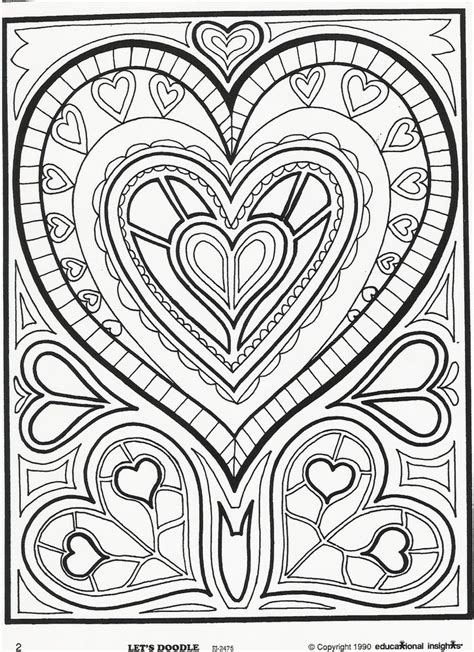Printable lets doodle coloring pages. 687 best Art: Zentangle Heart images on Pinterest | To ...