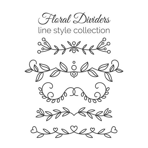 Download Flourishes. Hand drawn dividers set. Line style decoration. 333213 - Download Free Vectors ...
