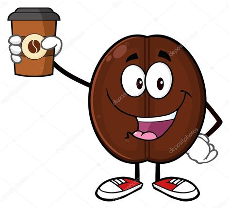 Cute Coffee Bean Cartoon Mascot — Stock Vector © Hittoon 141897270