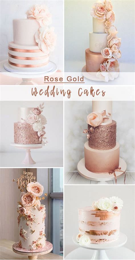 Romantic And Elegant Rose Gold Wedding Cakes Rose Gold Wedding Cakes