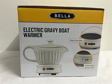 Bella Electric Gravy Boat Warmer Ceramic With Lid Detachable Power Cord