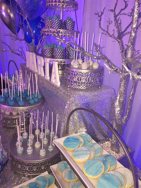 4.8 out of 5 stars. Navy blue silver birthday party-sweet sixteen candybar ...