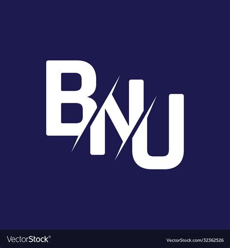 Monogram Letters Initial Logo Design Bnu Vector Image