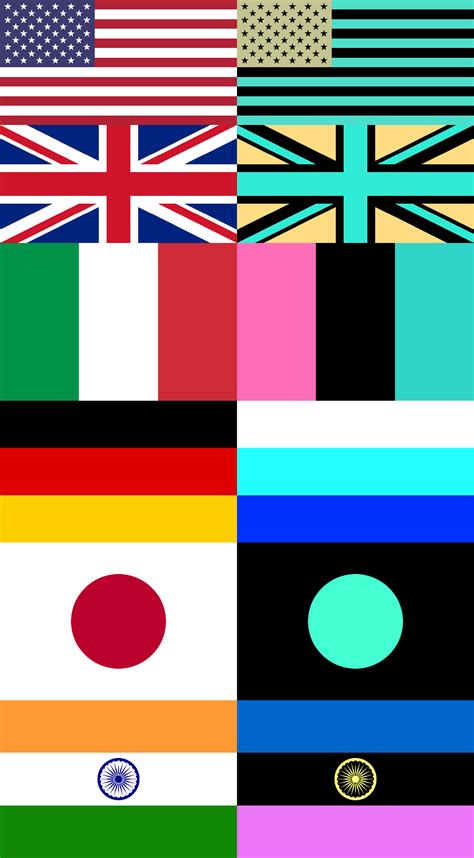 I Inverted The Colors Of My Favorite Flags Flags From