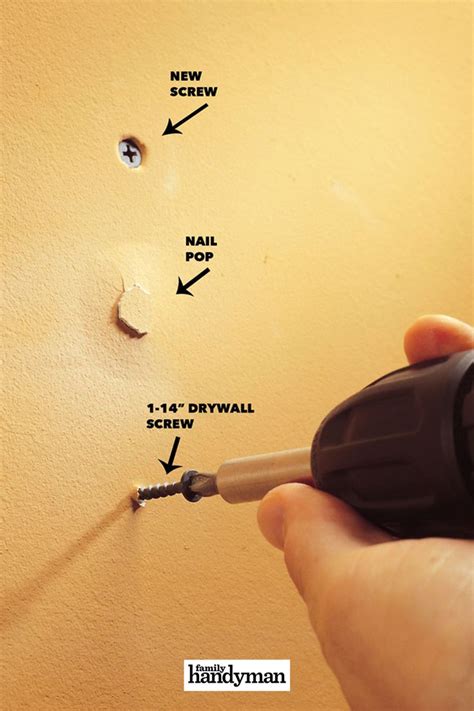 How To Fix Popped Drywall Nails And Screws Diy Home Repair Nails And