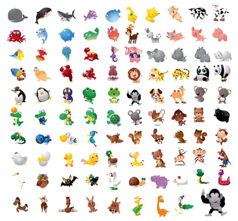 13 Free Packs Of Animal Vector Graphics Cute Cartoon Characters Cute