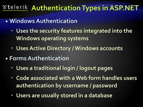 An Overview Of Authentication And Authorization Options In Aspnet