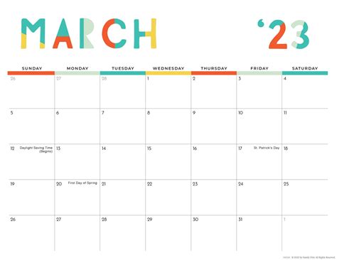 2023 Colorful Printable Calendar For Moms IMOM