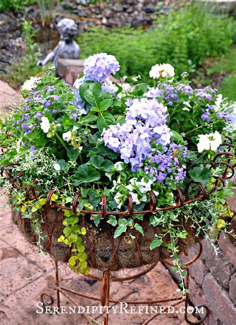 Serendipity Refined Blue And White Outdoor Summer Urn Patio Planters