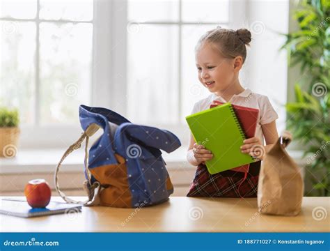 Child Preparing For School Stock Image Image Of Cheerful 188771027
