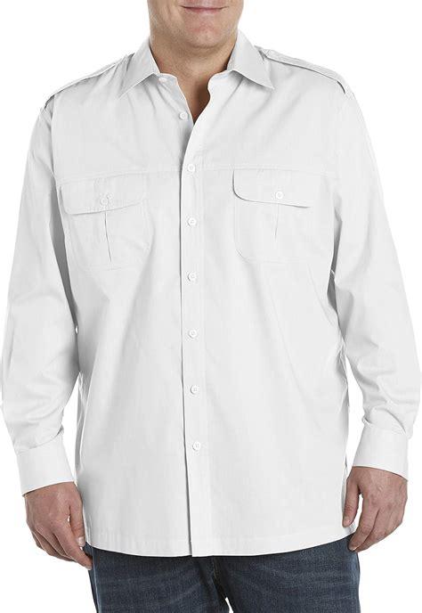 Harbor Bay By Dxl Big And Tall Long Sleeve Pilot Sport Shirt White 2xl