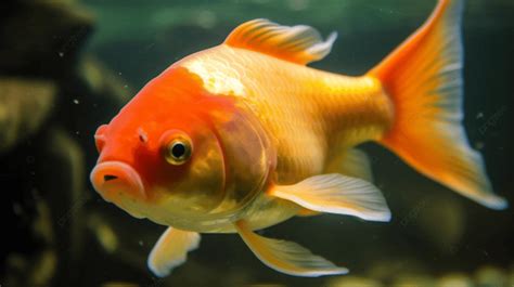 سمكة برتقالية تسبح في الماء ذهبية عملاقة في حوض السمك صور عالية الدقة