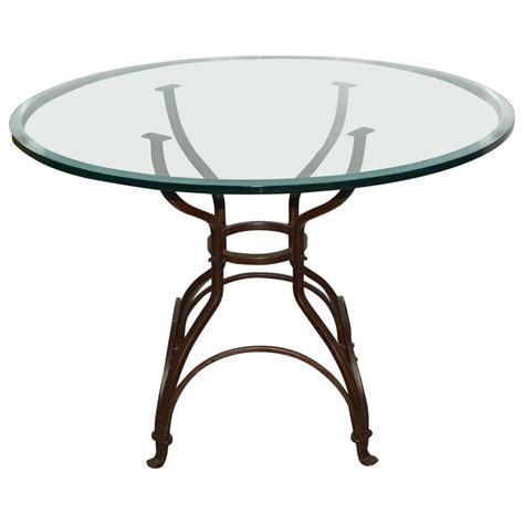 1970s osvaldo borsani dining table for stow davis with glass top and steel base. Garden Metal Base Glass Top Dining Table For Sale at 1stDibs