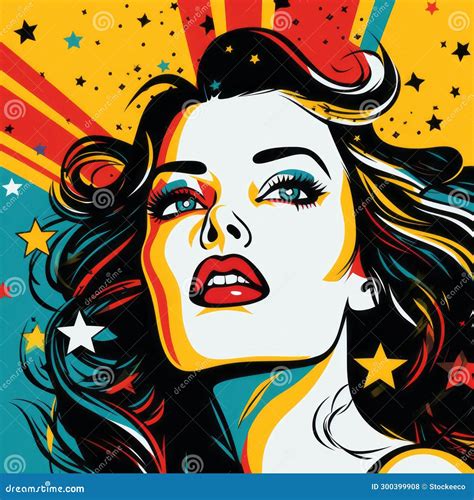 Modern Pop Art Fashion Illustration With Exaggerated Facial Expressions