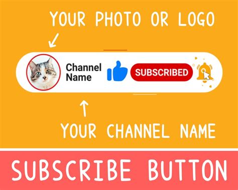 Animated Youtube Subscribe Button Overlay Personalized Lower Etsy