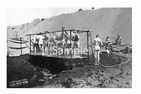 Vintage 1940 S Photo Reprint Of A Group Of Nude Soldiers Etsy Australia