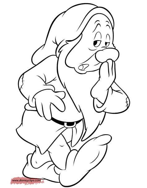 Grumpy Seven Dwarfs Coloring Pages Sketch Coloring Page