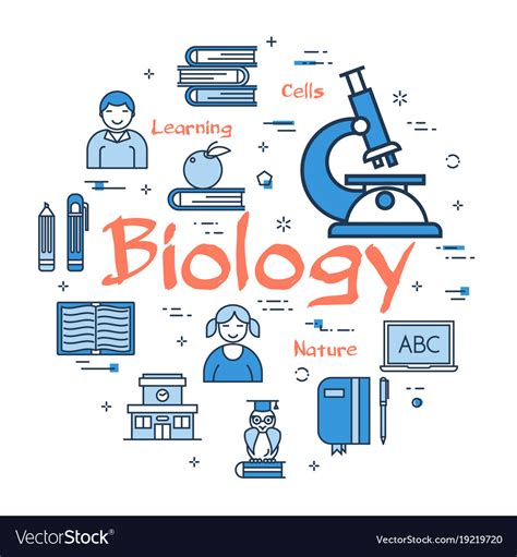 Blue Concept With Biology Subject Royalty Free Vector Image