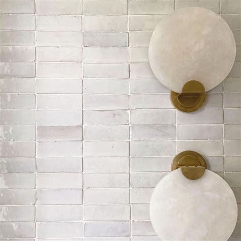 Pure White 2x6 Rectangle Zellige Zia Tile Bathroom Inspiration