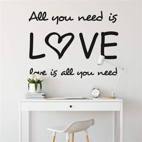 Wandtattoo Für Verliebte All You Need Is Love Love Is All You Need