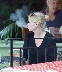 Lara Stone Displays Nicotine Stains On Her Fingertips As She Enjoys A