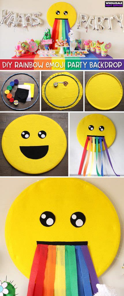 Diy Rainbow Throw Up Emoji Decoration Emoji Birthday Party Emoji Party Decorations Emoji