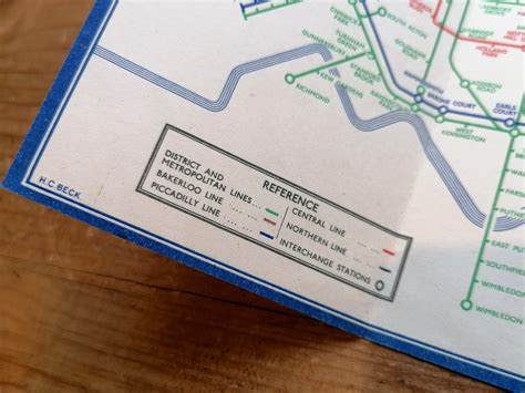 1938 London Underground Pocket Map No1 Hc Beck Iconic Antiques