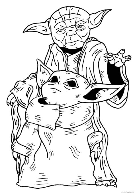 Star Wars Baby Yoda Kids Coloring Page Printable