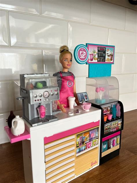 Barbie Coffee Shop Playset With Barbie Doll And Accessories Ebay