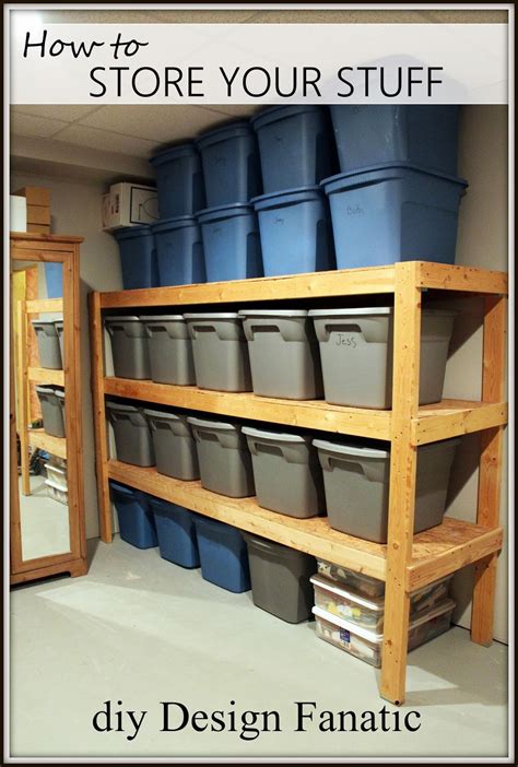 I've included three different configurations in my woodworking plans, so you can choose the best size and shape for your garage. Basement Shelving Plans | Smalltowndjs.com