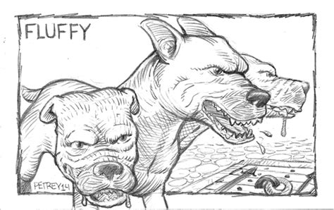 This fluffy three headed dog in harry potter movie coloring pageready to print and paint for your kids. Harry Potter - Fluffy - Sketch - ACEO by WillPetrey on ...