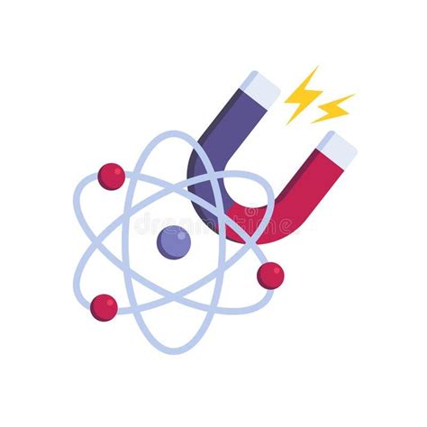 Physics Science Education Icon Magnet And Molecule Vector Illustration