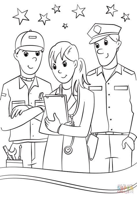 Community Helpers Coloring Page Free Printable Coloring Pages