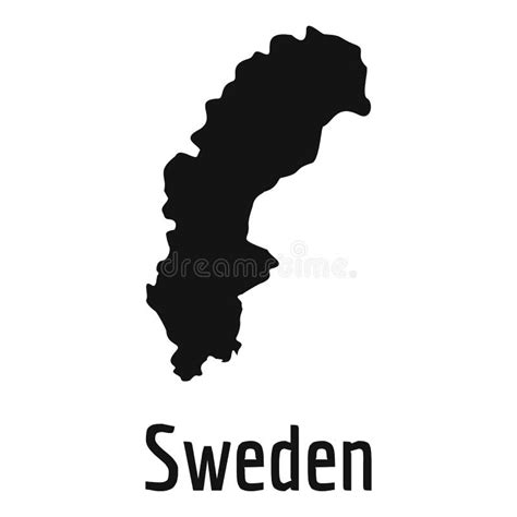 Mapa De Suecia En El Vector Negro Simple Ilustración Del Vector